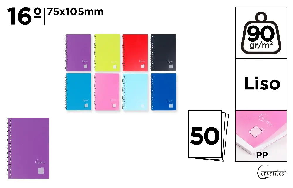 BLOCK PP DIECISEISAVO 50 HOJAS LISO.