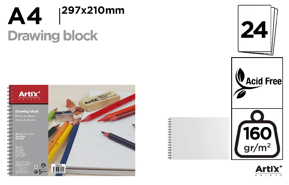 BLOCK DE DIBUJO 24 HOJAS A4