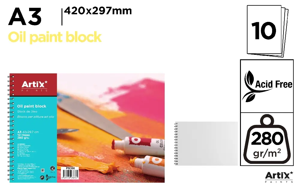 BLOCK DE ÓLEO 10 HOJAS A3