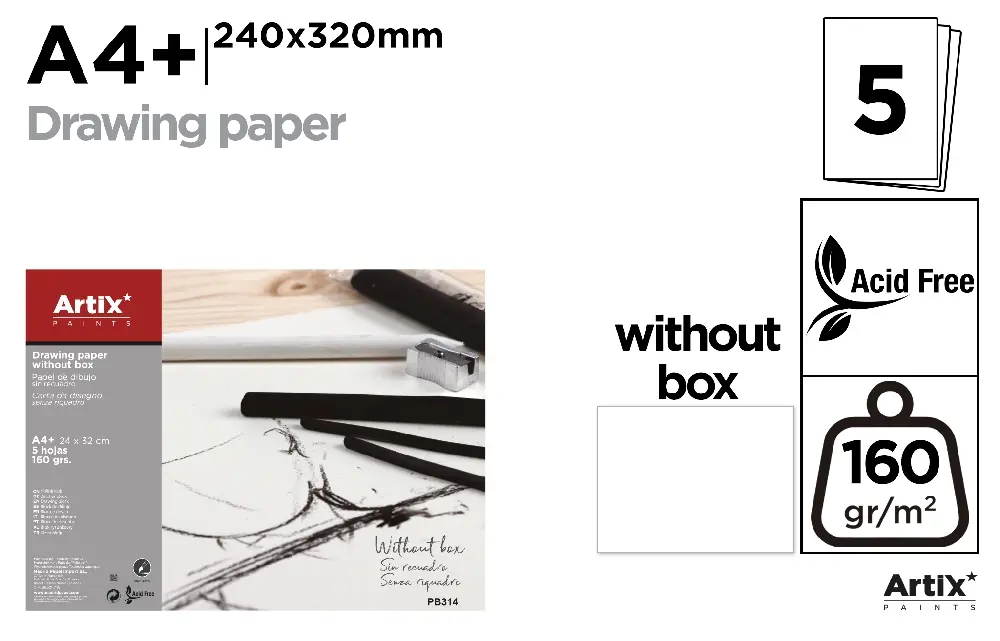 PAPEL DE DIBUJO SIN RECUADRO 24 x 32 cm