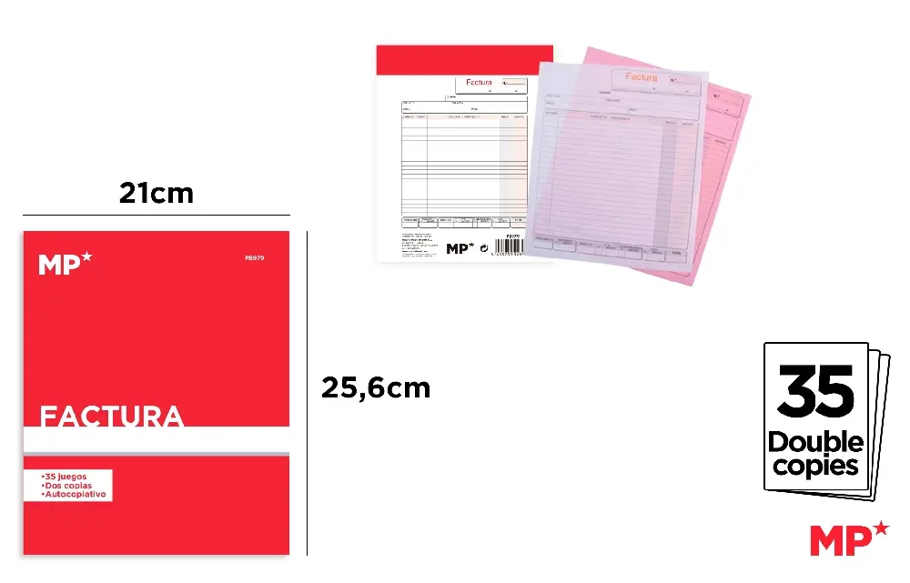 TALONARIO FACTURA 21 x 25.6 cm.