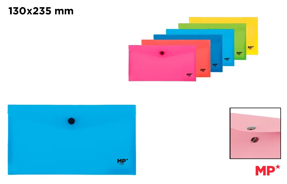CARPETA SOBRE CIERRE BOTÓN 130 x 235 mm.