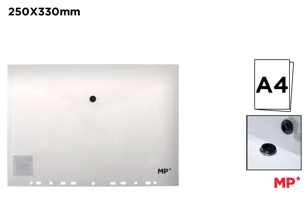 CARPETA SOBRE ARCHIVABLE A4 TRANSPARENTE