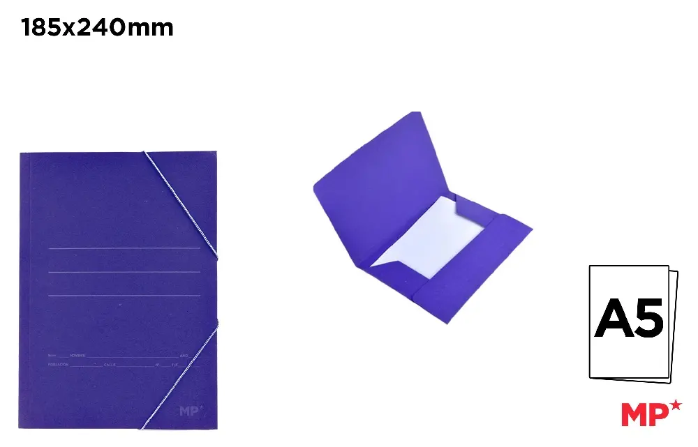 CARPETA AZUL CON SOLAPA A5+