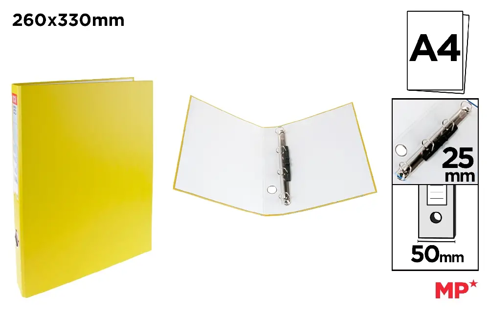 CARPETA Fº 4 ANILLAS AMARILLO.