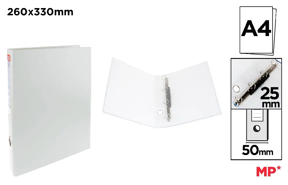 CARPETA Fº 4 ANILLAS BLANCO.