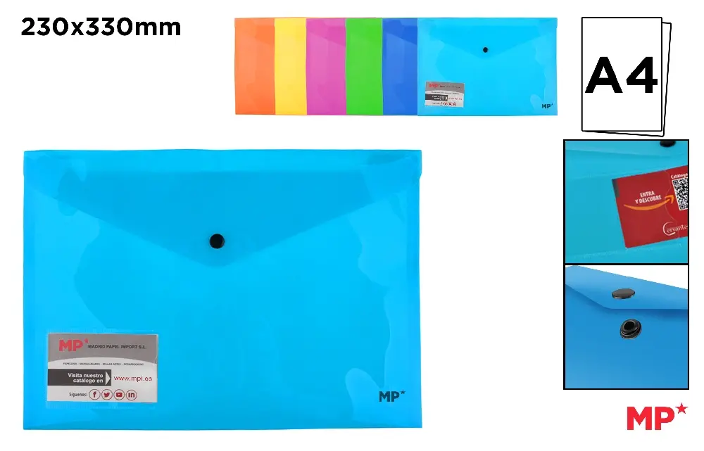 CARPETA SOBRE CON TARJETERO FLUORESCENTE