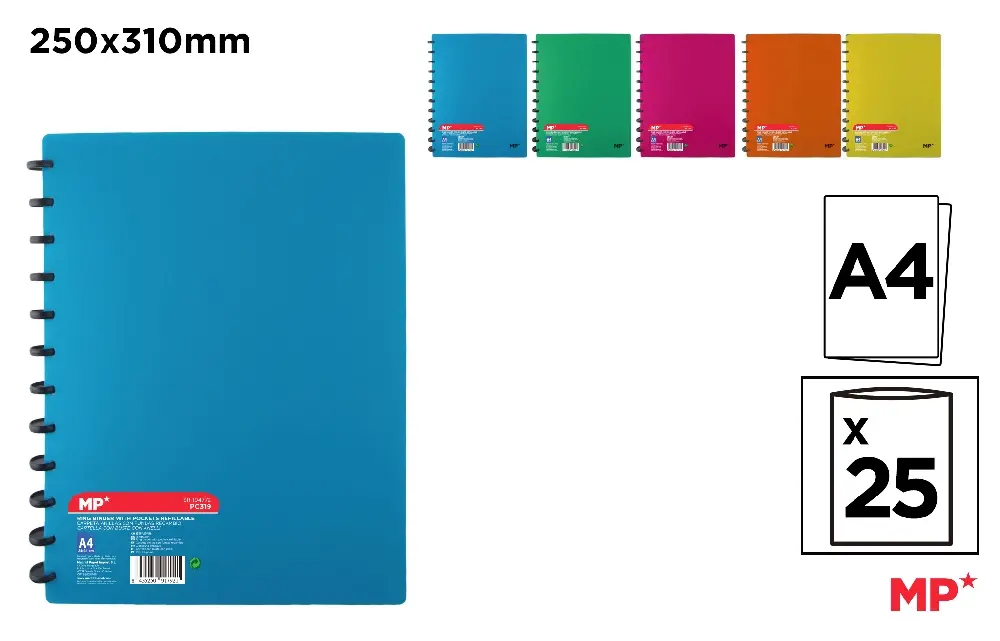 CARPETA ANILLAS 25 FUNDAS A4 RECAMBIABLE
