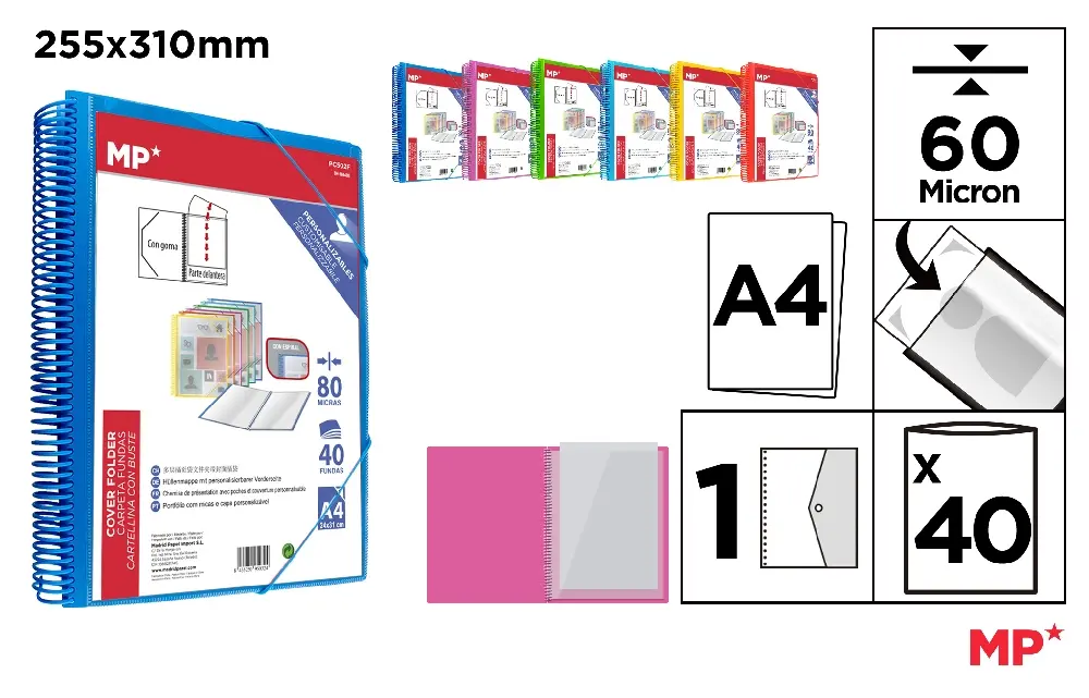 CARPETA 40 FUNDAS A4 PORTADA PERSONALIZA