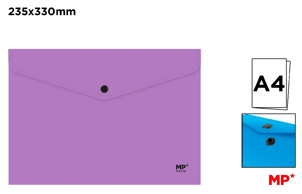 CARPETA SOBRE CON BOTÓN A4 LILA