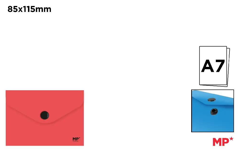 CARPETA SOBRE CON BOTÓN A7 CORAL