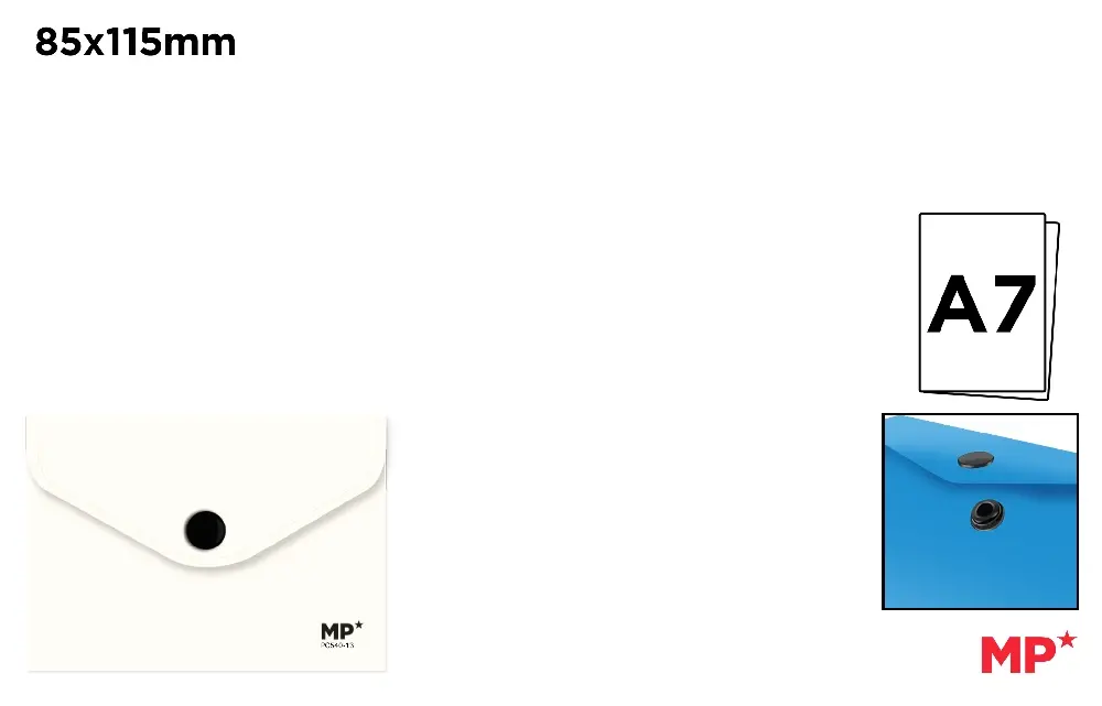 CARPETA SOBRE CIERRE BOTÓN A7 BLANCO