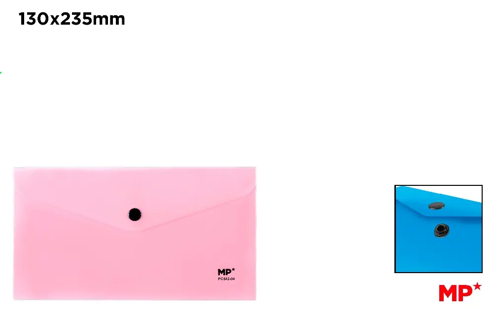 CARPETA SOBRE CON BOTON 235X130MM ROSA