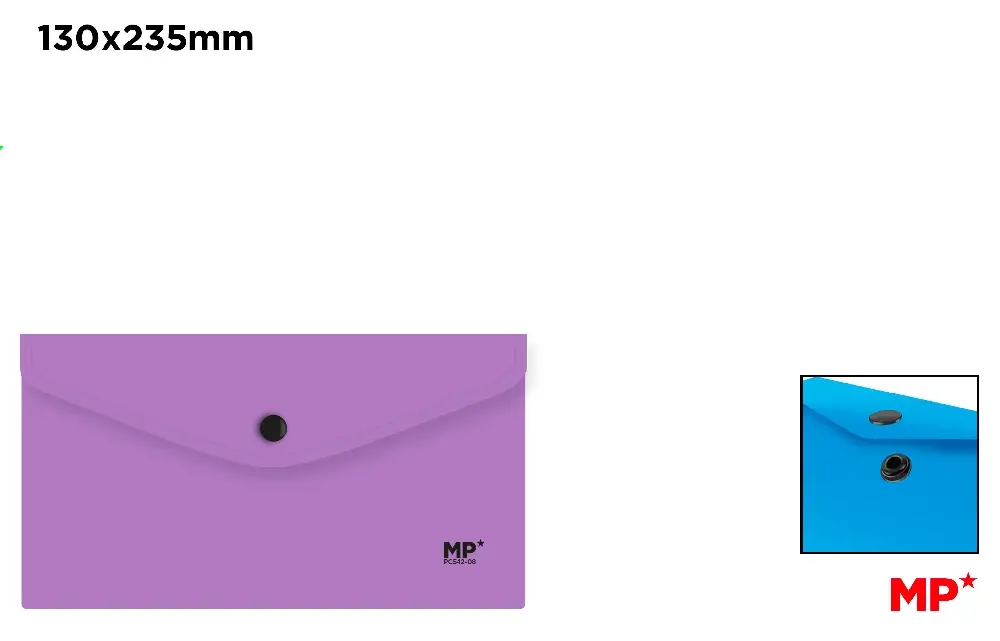 CARPETA SOBRE CON BOTON 235X130MM LILA