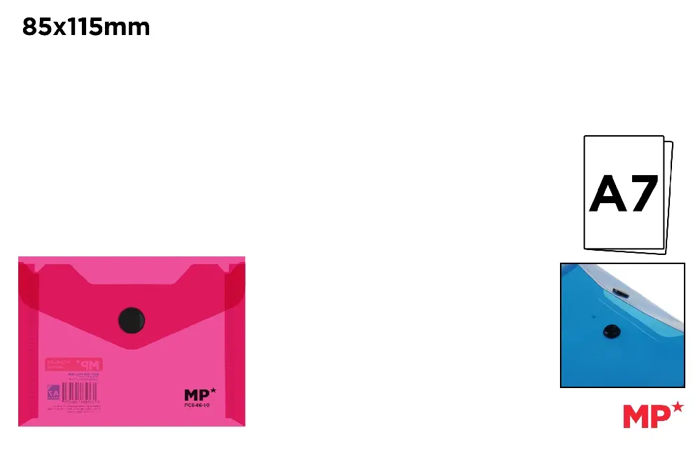 CARPETA SOBRE CON BOTÓN A7 TRANSLÚCIDA F