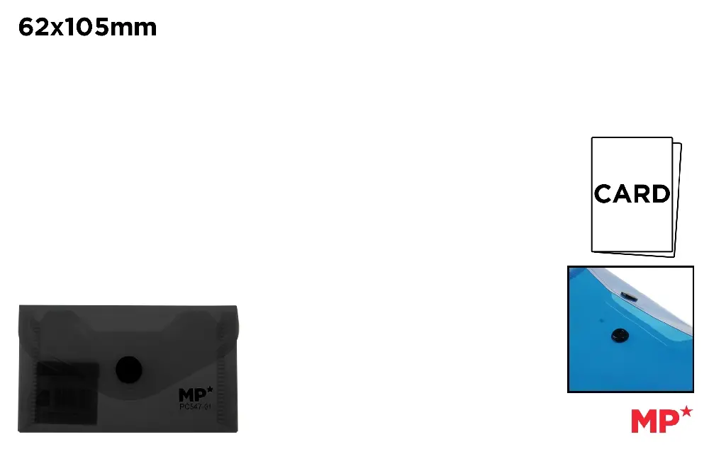 CARPETA SOBRE CIERRE BOTÓN 105 x 62 mm T