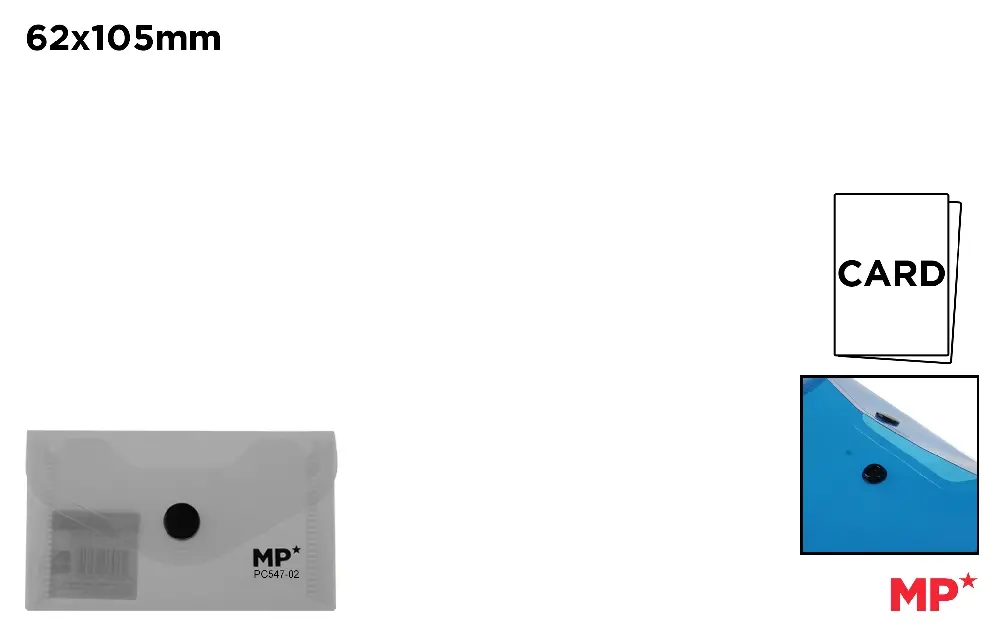CARPETA SOBRE CIERRE BOTÓN 105 x 62 mm T