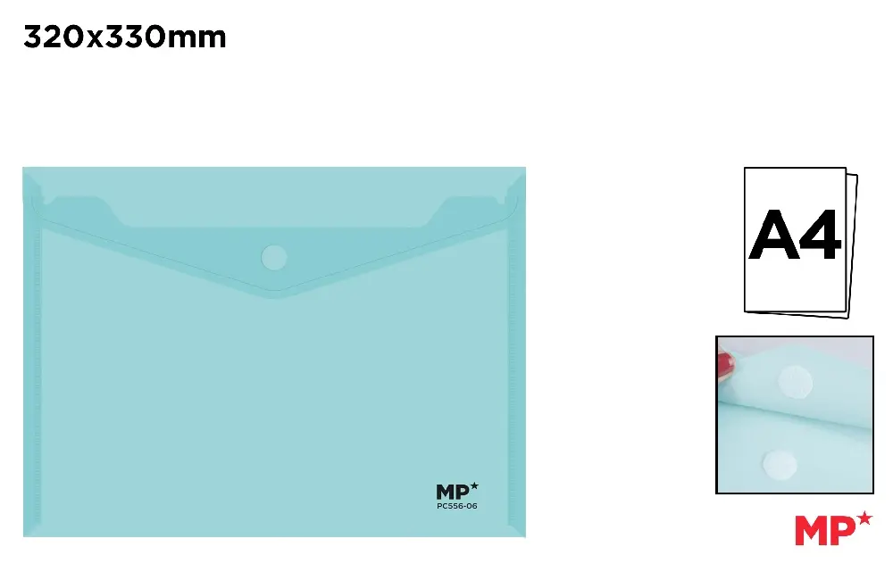 CARPETA SOBRE PLÁSTICO CIERRE RÁPIDO A4