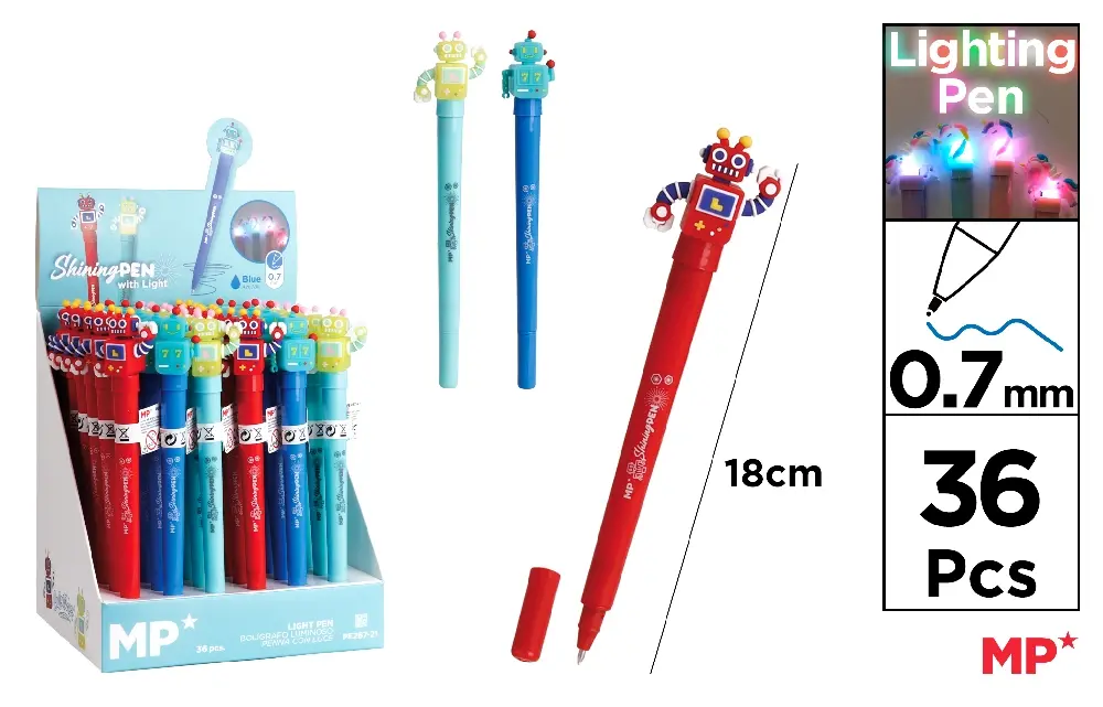EXP. BOLÍGRAFOS FANTASÍA CON LUZ.