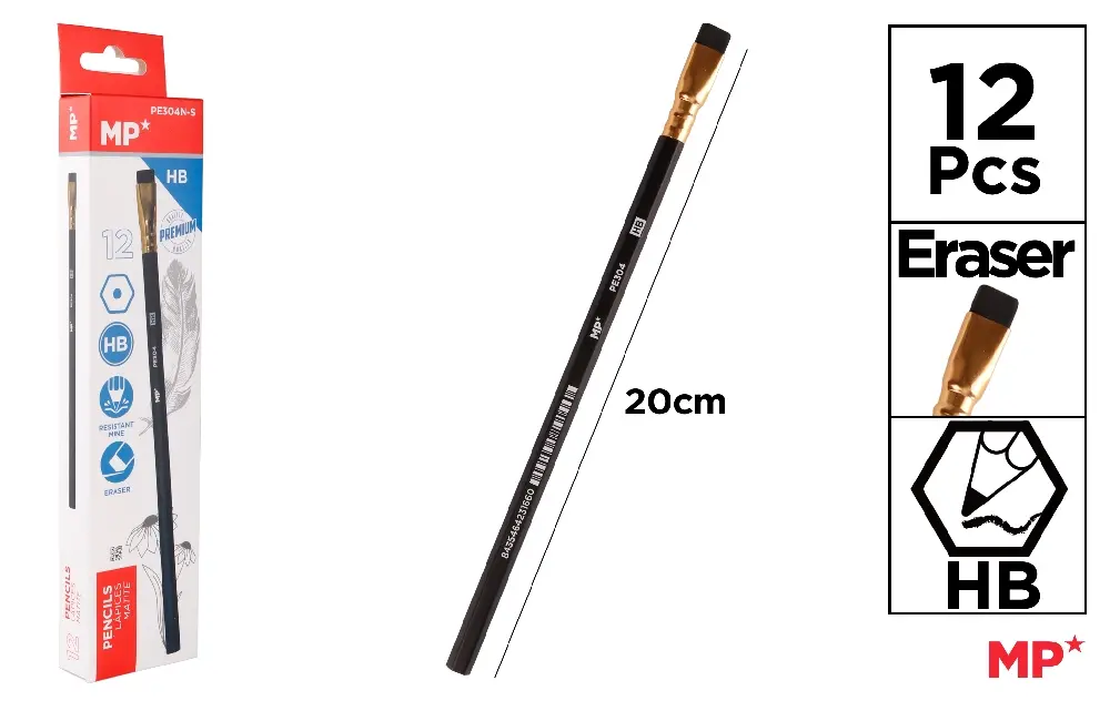 LÁPIZ PREMIUM HB CON GOMA.