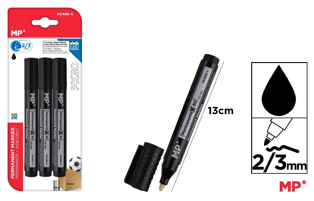 MARCADOR PERMANENTE NEGRO PACK AHORRO 3.