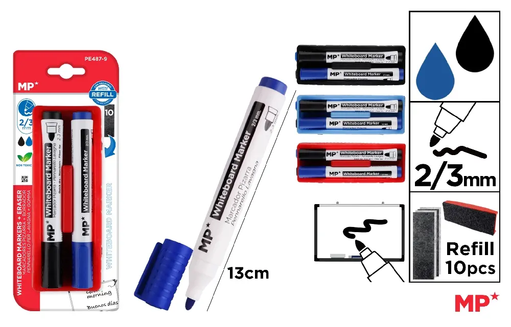 MARCADORES DE PIZARRA CON BORRADOR.
