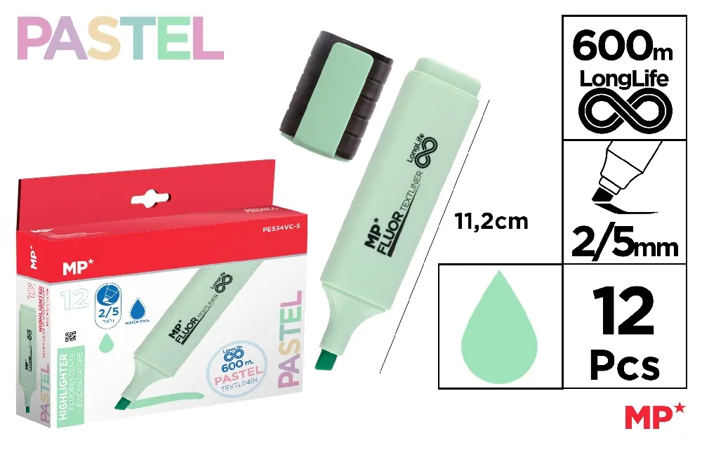 MARCADOR FLUORESCENTE VERDE CLARO.