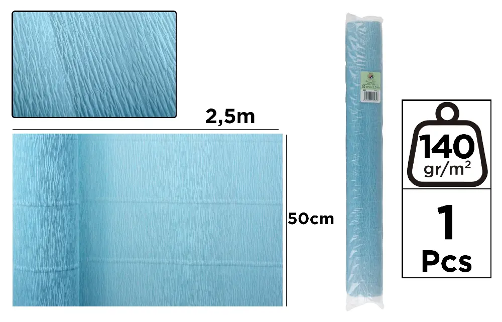 PAPEL CREPE FLORIST 140 g 50 x 250 cm TU
