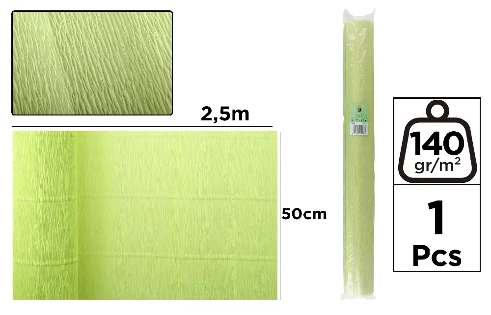 PAPEL CREPE FLORIST 140 g 50 x 250 cm VE
