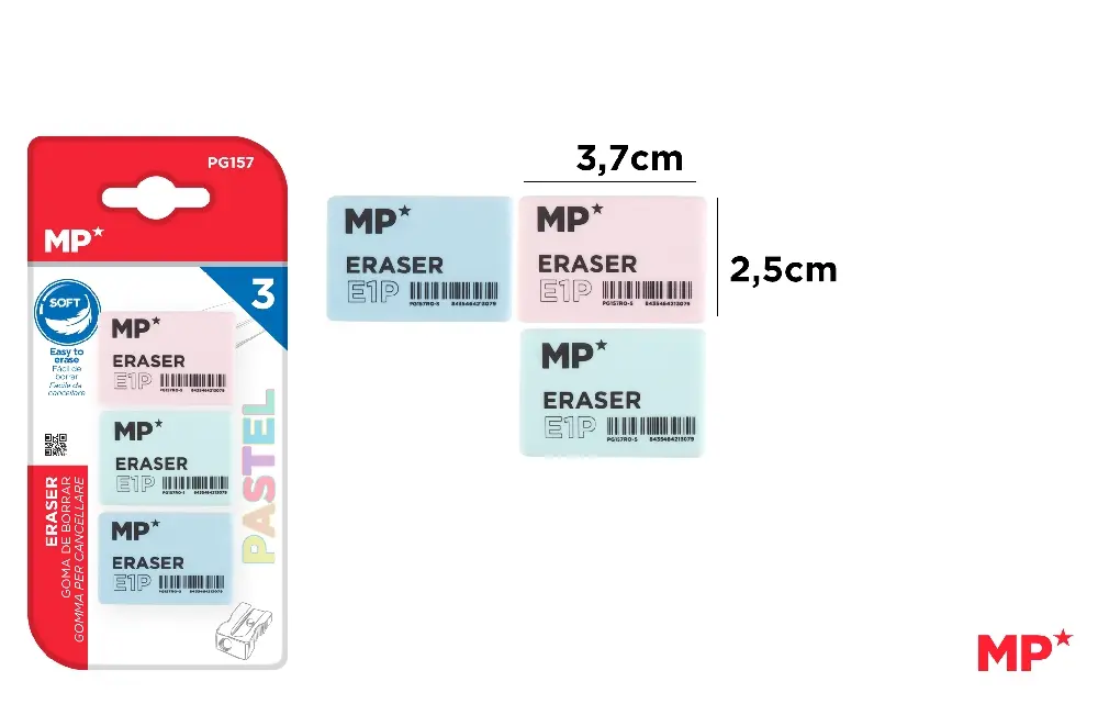 GOMA DE BORRAR PASTEL 37 x 25 x 15 mm 3.