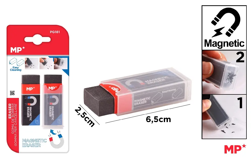 GOMA DE BORRAR CON RECOGEDOR MAGNÉTICO.