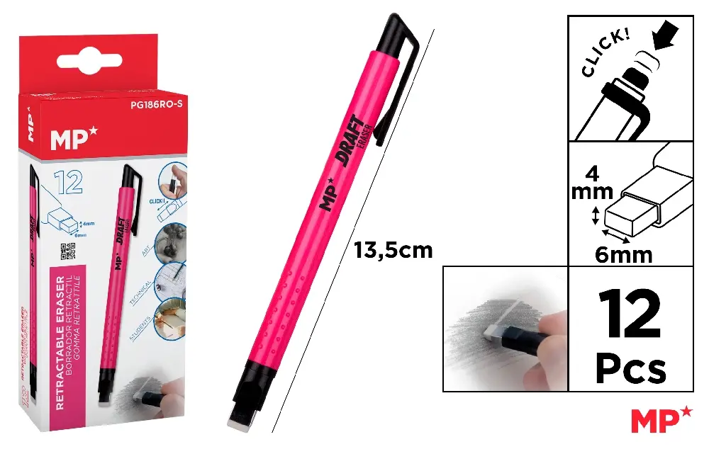 GOMA RETRÁCTIL DE PRECISIÓN ROSA FLUO.