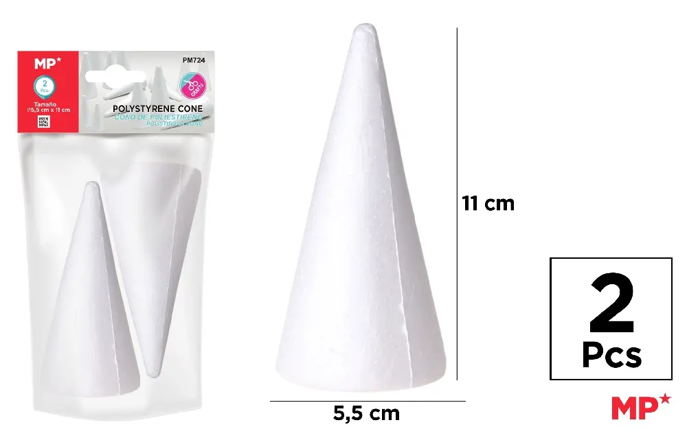 POLIESPAN CONO 5,5 x 11 cm 2 Uds..