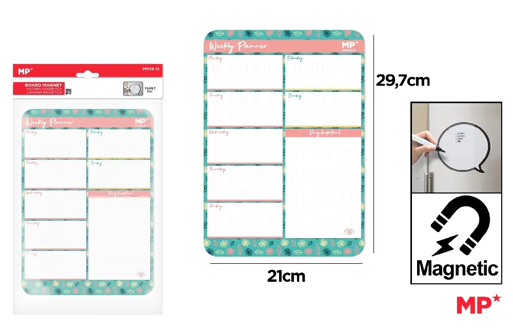 PLANIFICADOR SEMANAL MAGNÉTICO A4.