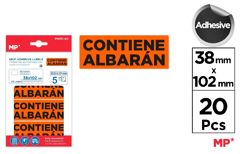 ETIQUETAS AUTOADHESIVAS 5 HOJAS.