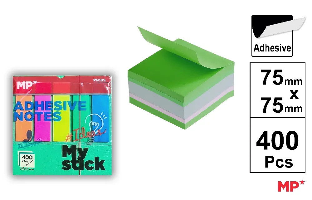 NOTAS ADHESIVAS 75 x 75 mm 400 HOJAS.