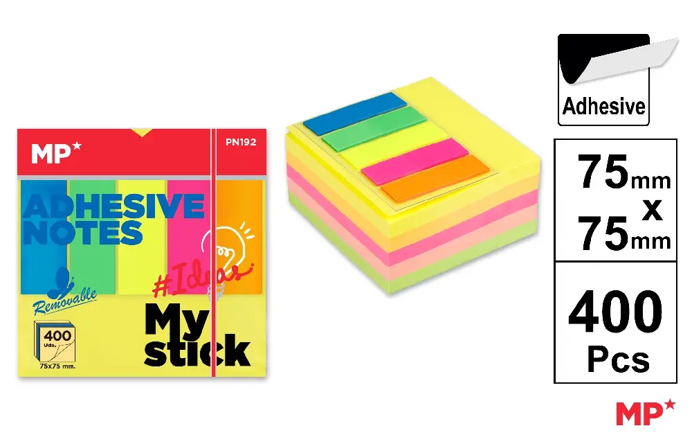NOTAS ADHESIVAS 75 x 75 mm 400 HOJAS.