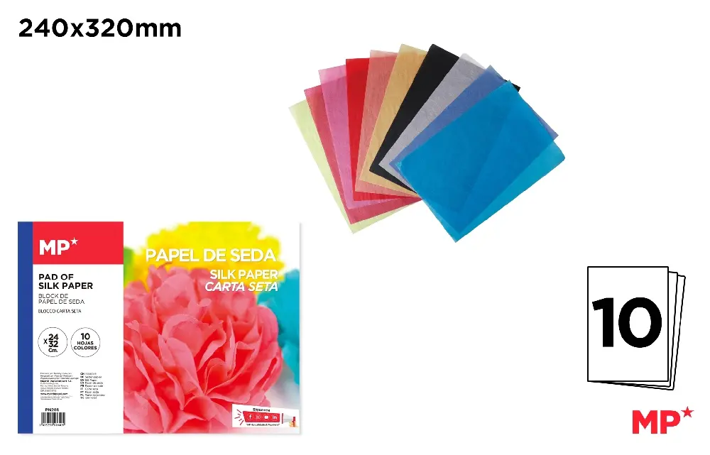 BLOCK DE PAPEL SEDA 10 HOJAS.