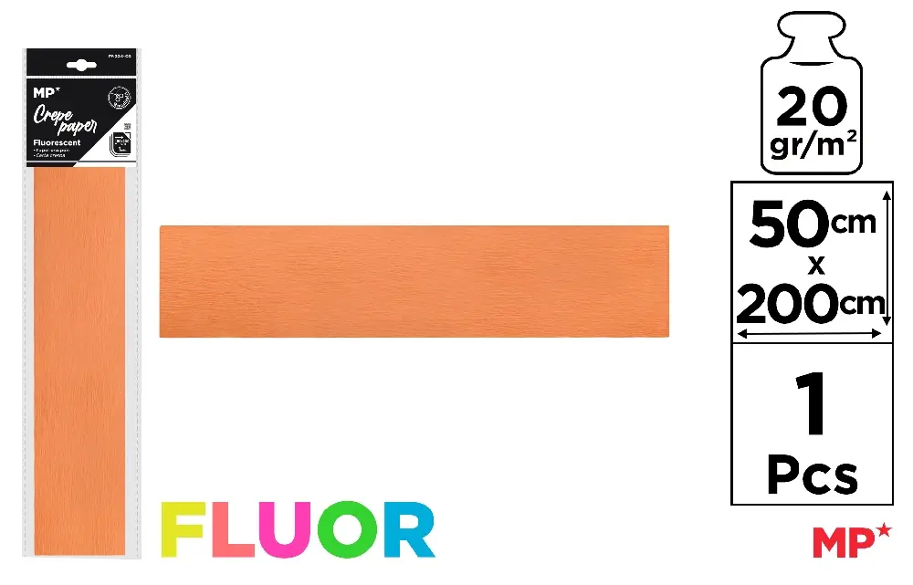 PAPEL CRESPÓN FLUORESCENTE 50 x 200 cm.