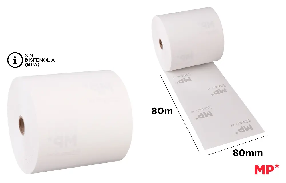 ROLLO TÉRMICO 80 x 80 mm / 80 m