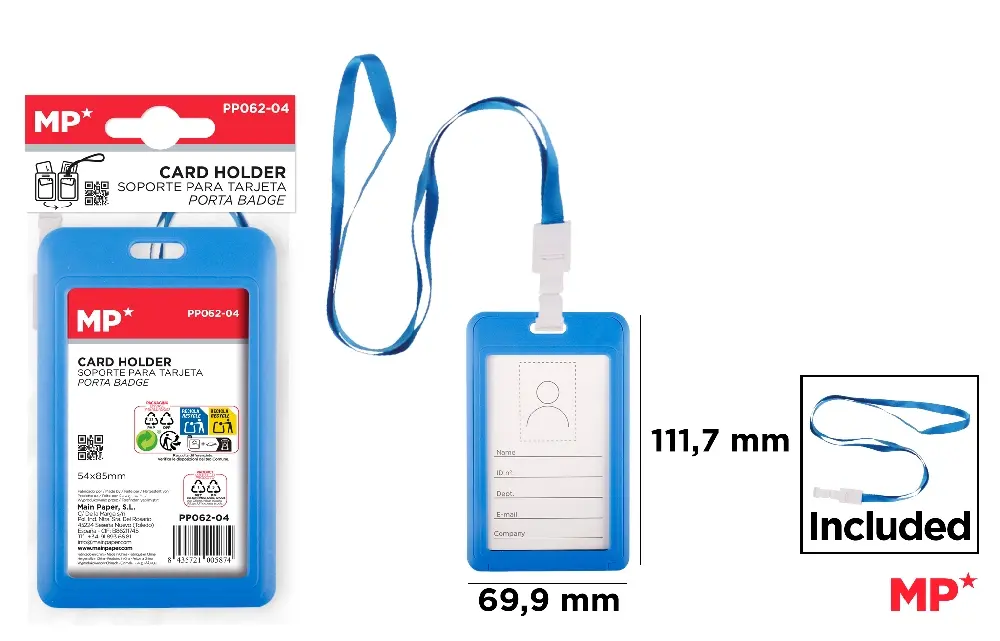 FUNDA TARJETA VER. AZUL CON CORDÓN