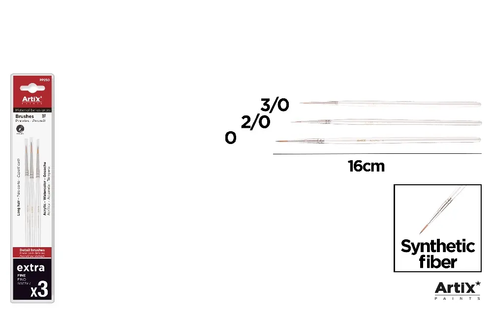 PINCEL EXTRA FINO 3 Uds..