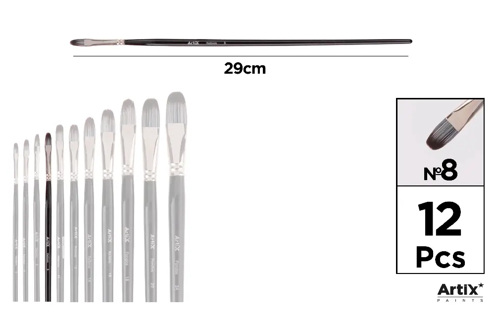 PINCEL SINTÉTICO LENGUA DE GATO #8.