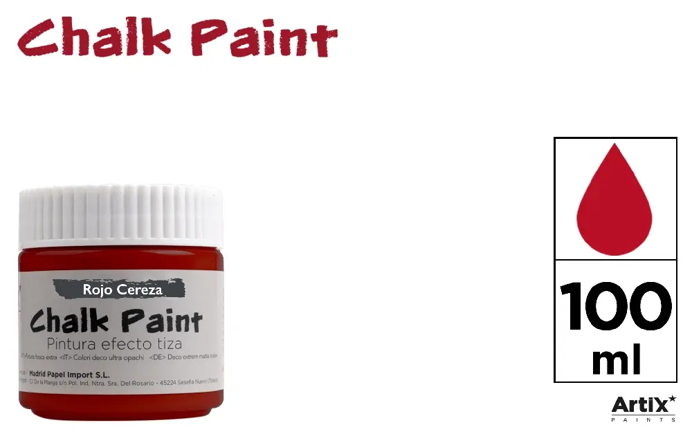 PINTURA EFECTO TIZA 100 ml ROJO CEREZA