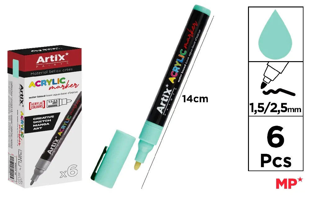 ROTULADOR ACRÍLICO VERDE MENTA.