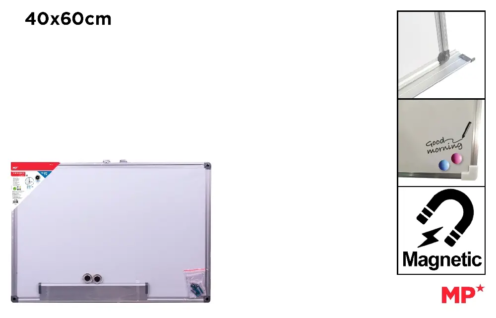PIZARRA BLANCO MARCO ALUMINIO 40 x 60 cm