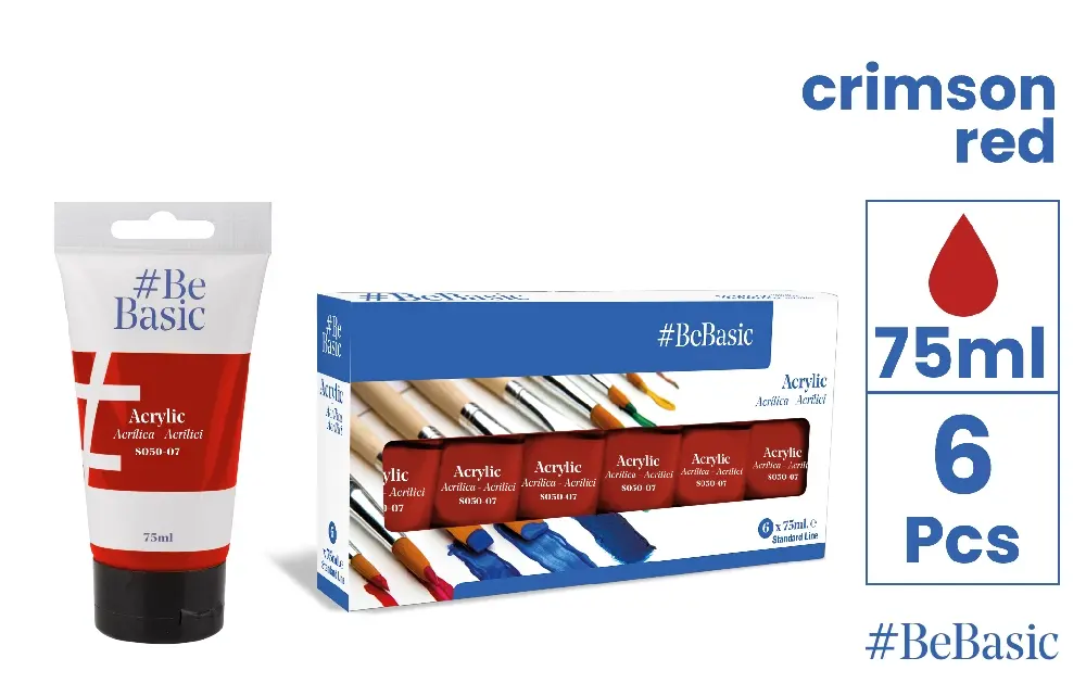 PINTURA ACRÍLICA ROJO CARMESÍ 75 ml