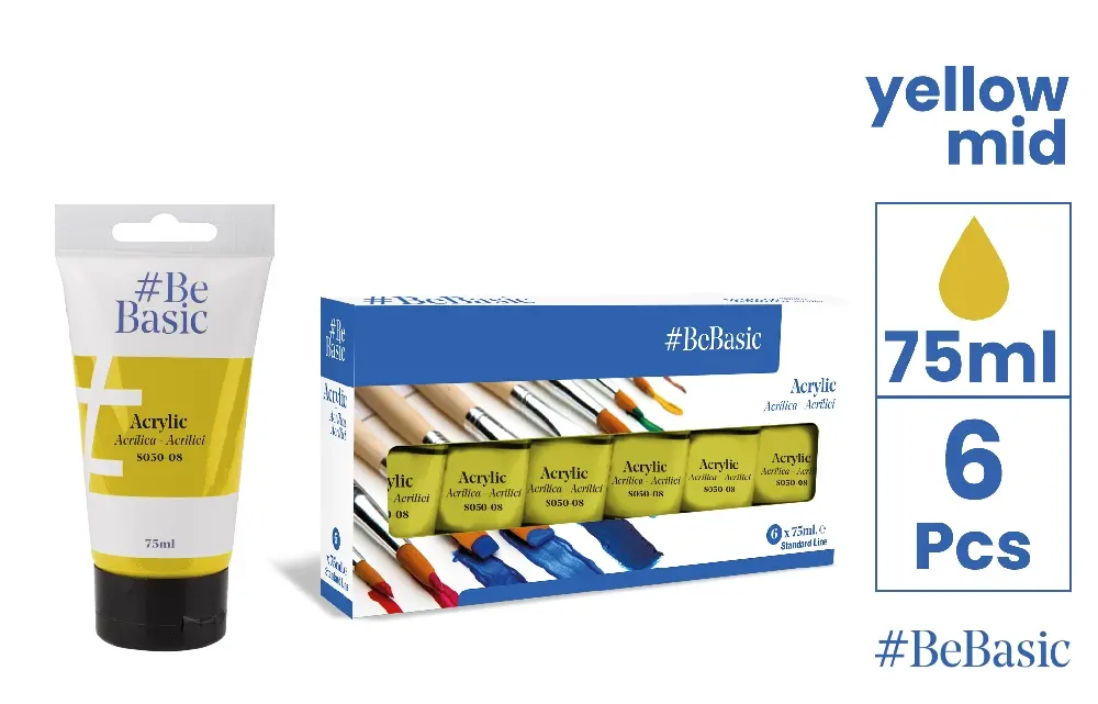 PINTURA ACRÍLICA AMARILLO MEDIO 75 ml