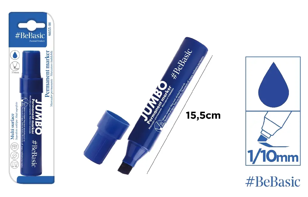 MARCADOR PERMANENTE AZUL BEBASIC