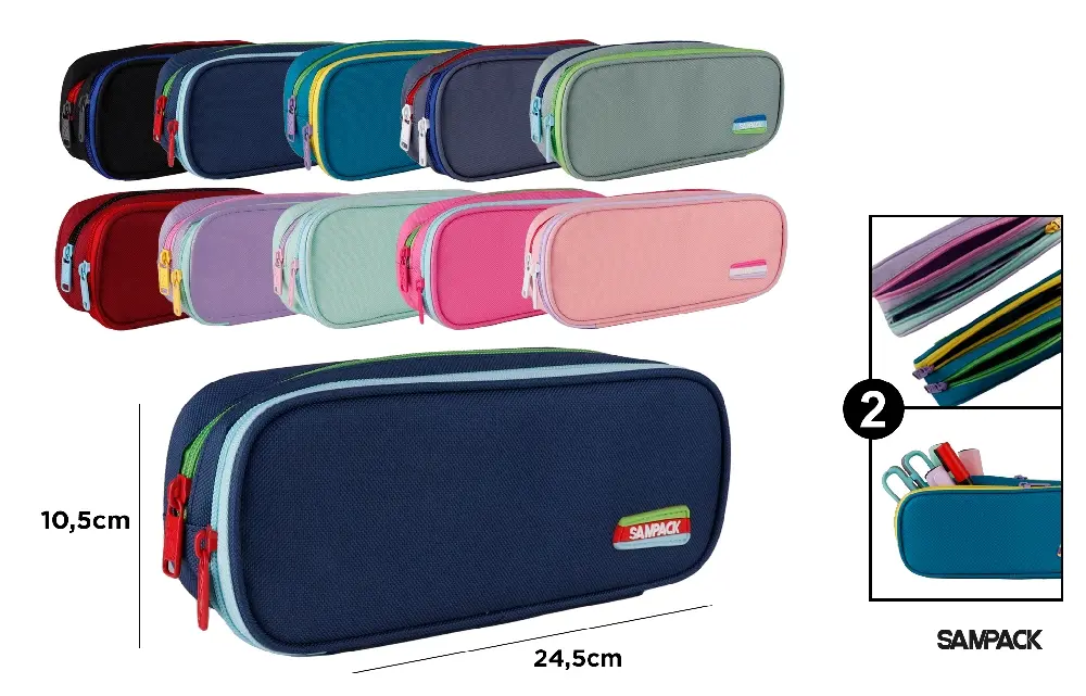 ESTUCHE DOBLE CREMALLERAS SAMPACK